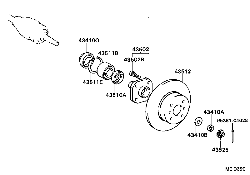  TERCEL |  FRONT AXLE HUB