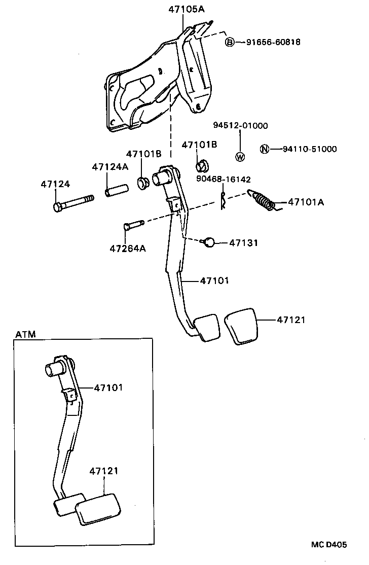  TERCEL |  BRAKE PEDAL BRACKET