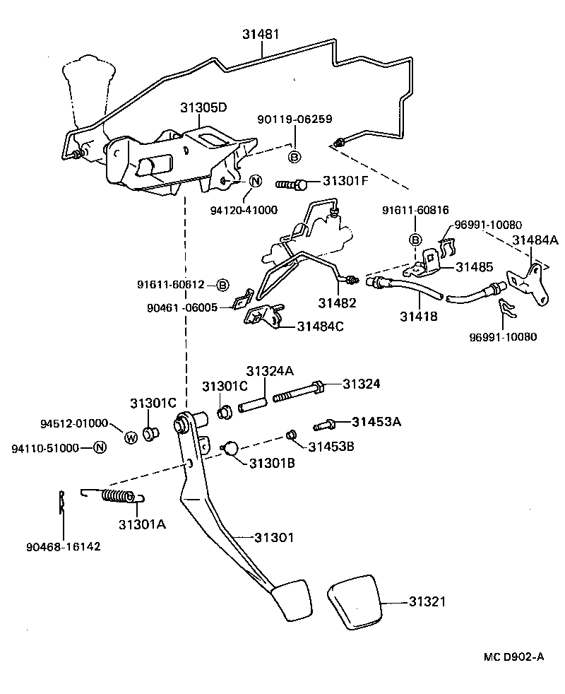 CAMRY |  CLUTCH PEDAL FLEXIBLE HOSE