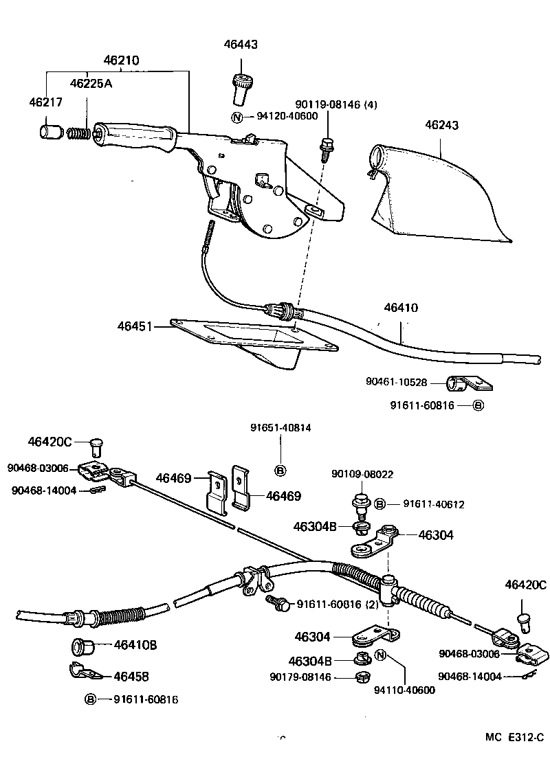  LAND CRUISER 60 62 |  PARKING BRAKE CABLE