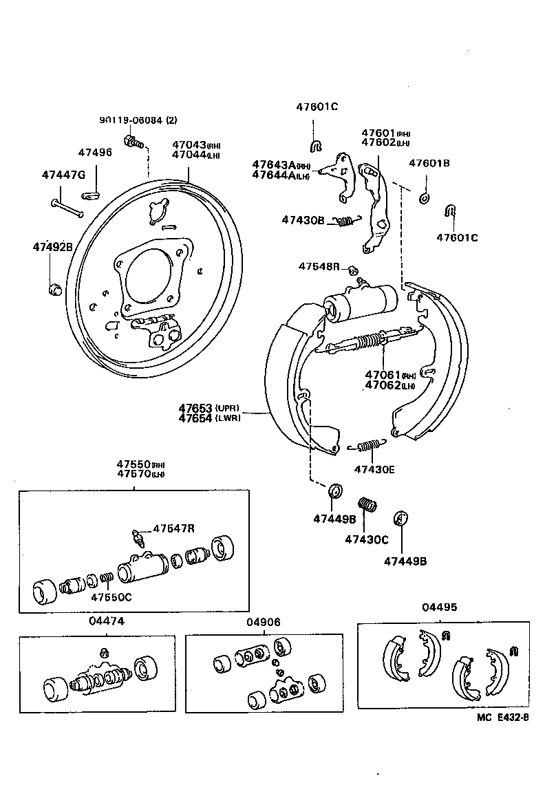  CELICA |  REAR DRUM BRAKE WHEEL CYLINDER BACKING PLATE
