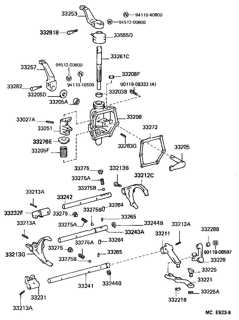  HIACE VAN COMUTER |  GEAR SHIFT FORK LEVER SHAFT MTM