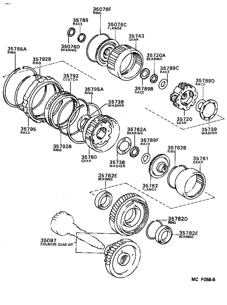  CELICA |  PLANETARY GEAR REVERSE PISTON COUNTER GEAR ATM