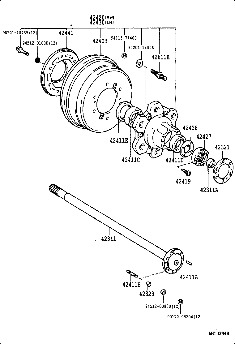  4 RUNNER TRUCK |  REAR AXLE SHAFT HUB