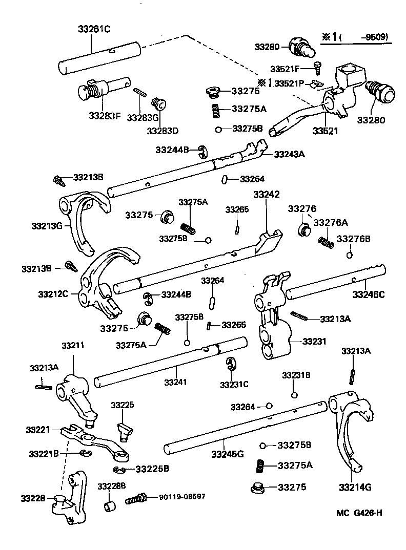  4 RUNNER TRUCK |  GEAR SHIFT FORK LEVER SHAFT MTM