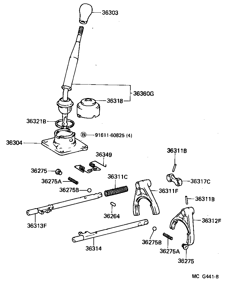  4 RUNNER TRUCK |  TRANSFER LEVER SHIFT ROD