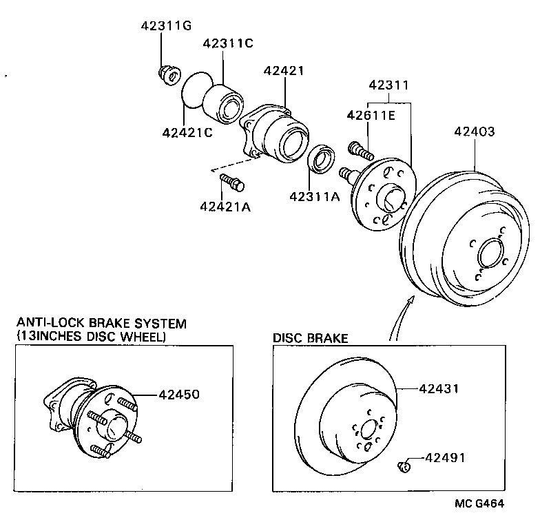  CARINA 2 |  REAR AXLE SHAFT HUB