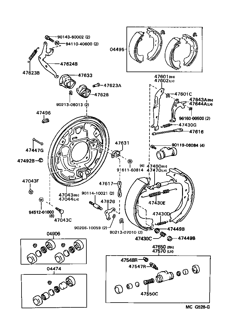  4 RUNNER TRUCK |  REAR DRUM BRAKE WHEEL CYLINDER BACKING PLATE