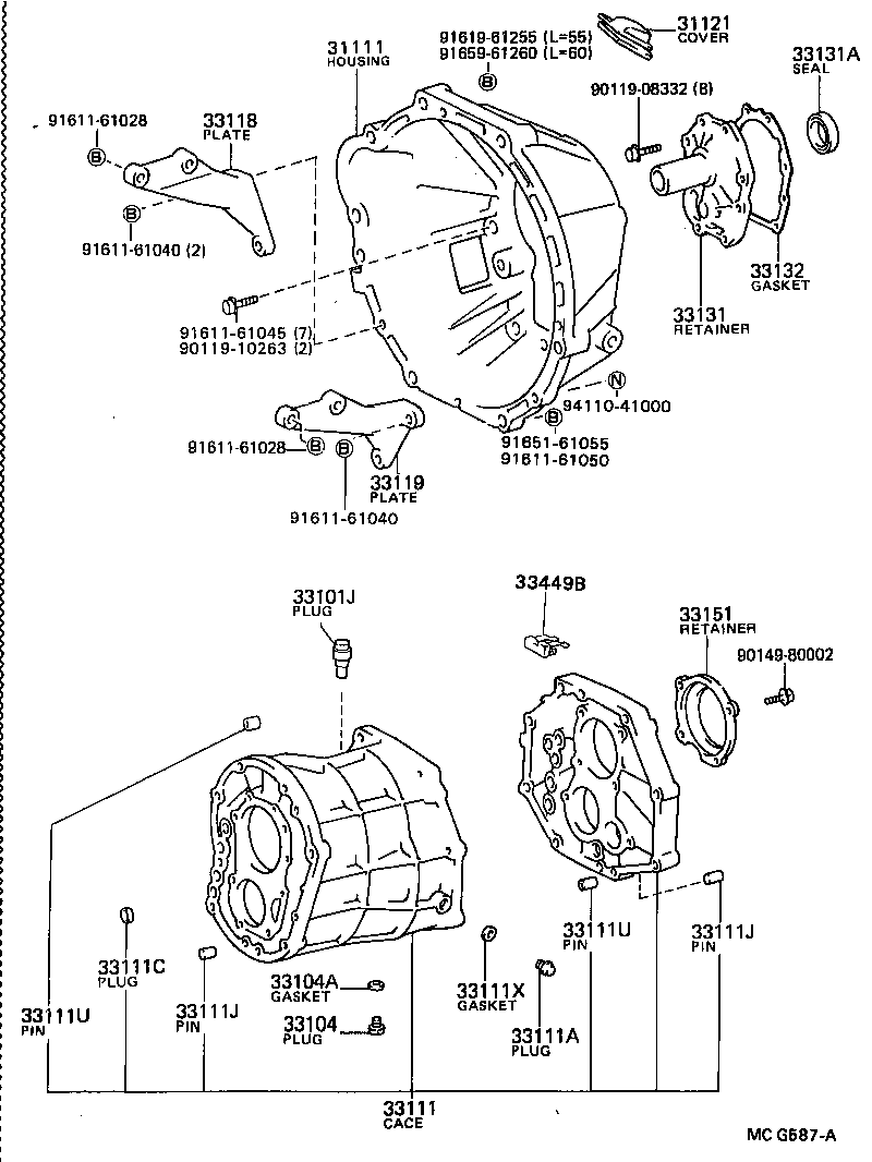  MODEL F |  CLUTCH HOUSING TRANSMISSION CASE MTM