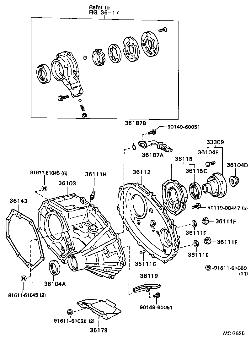  MODEL F |  TRANSFER CASE EXTENSION HOUSING