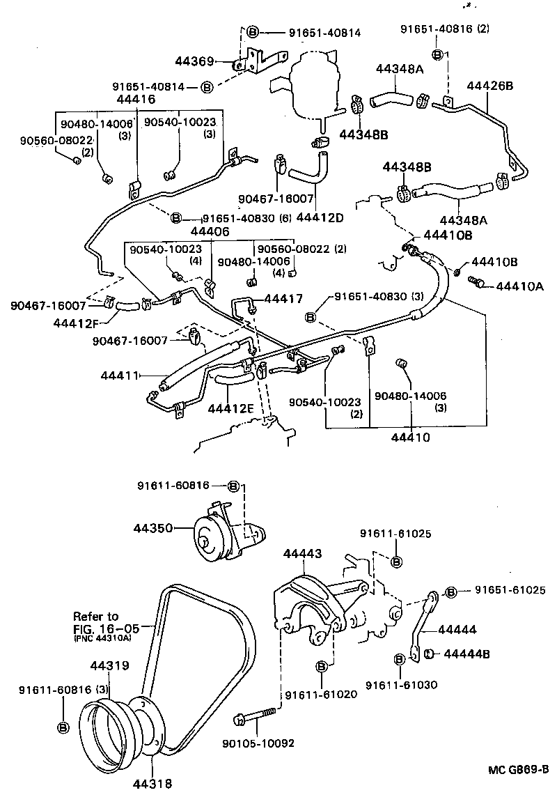  MODEL F |  POWER STEERING TUBE
