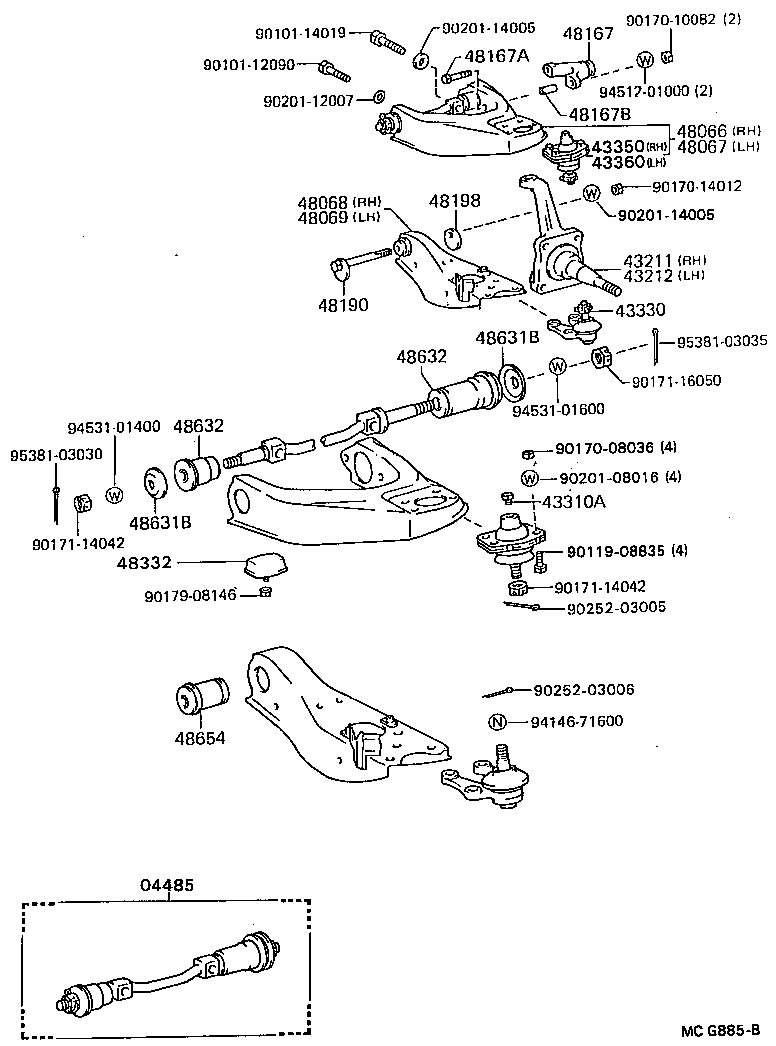  MODEL F |  FRONT AXLE ARM STEERING KNUCKLE