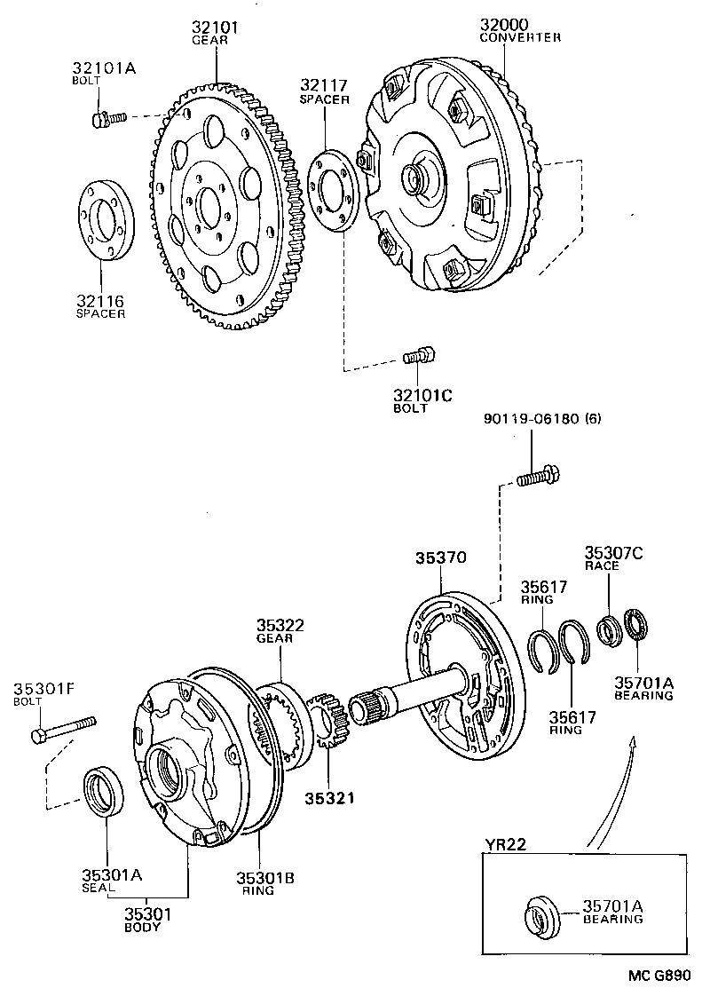  MODEL F |  TORQUE CONVERTER FRONT OIL PUMP CHAIN ATM