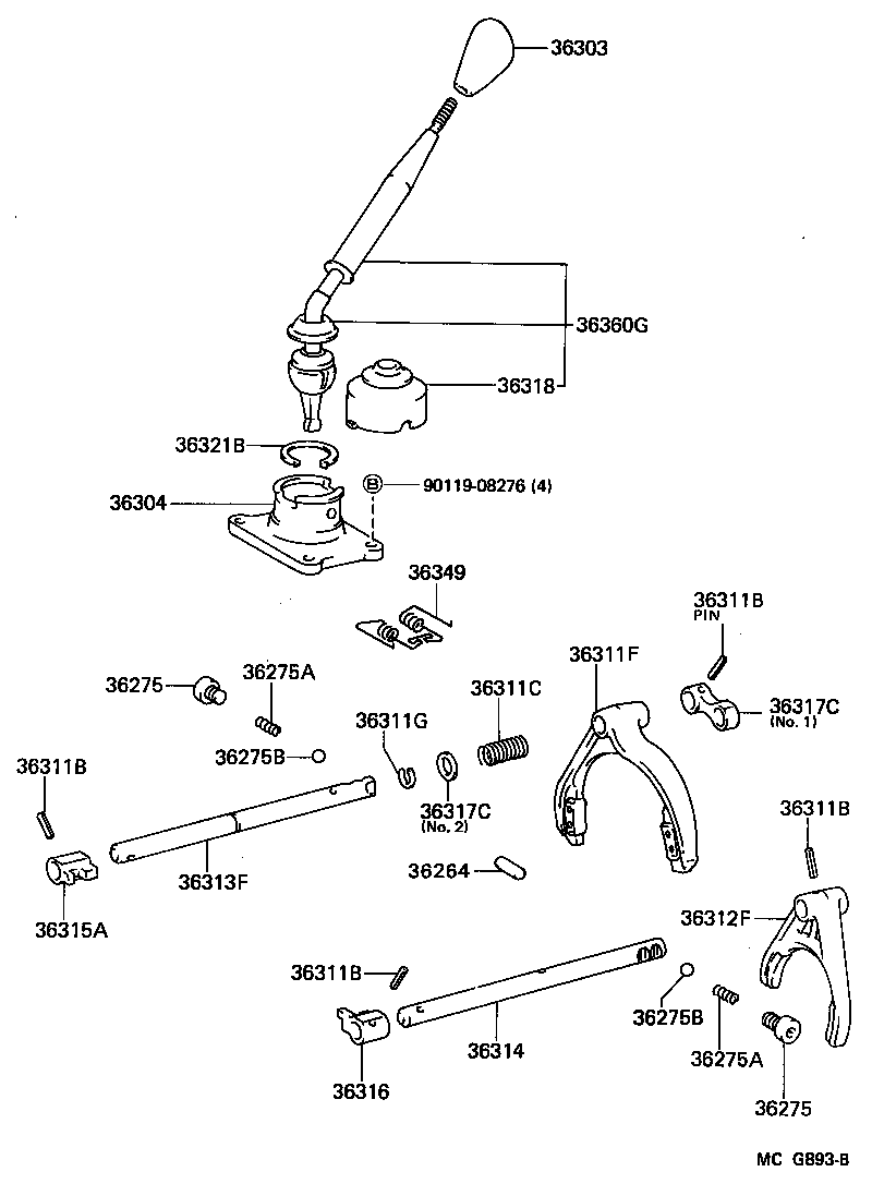  4 RUNNER TRUCK |  TRANSFER LEVER SHIFT ROD