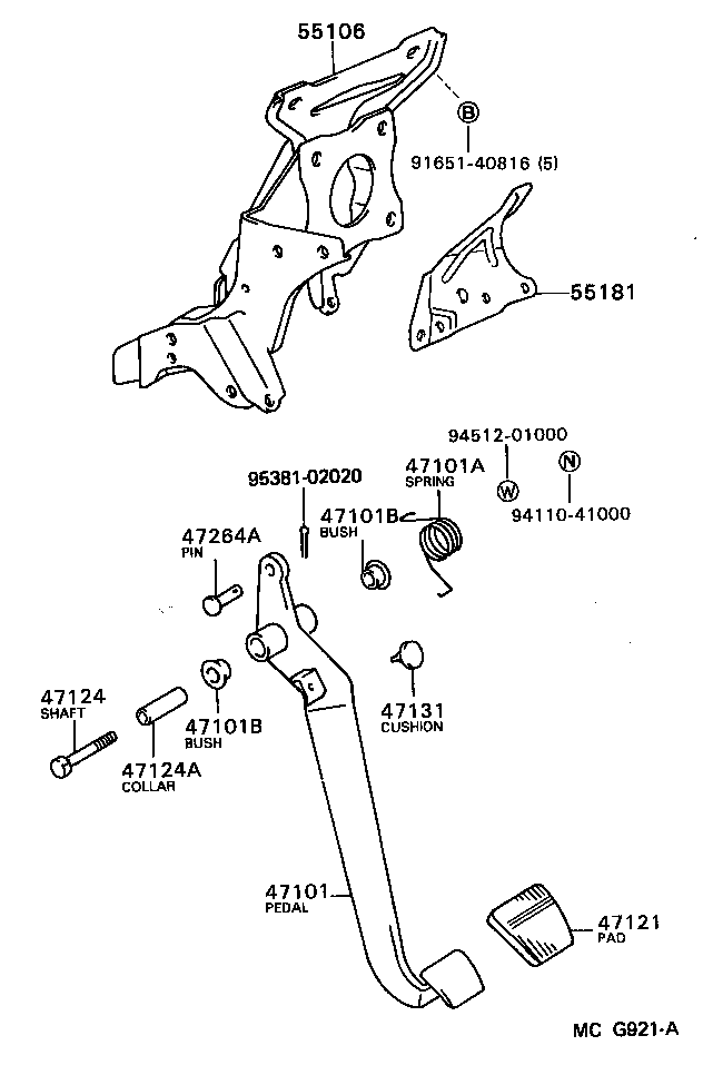  MODEL F |  BRAKE PEDAL BRACKET