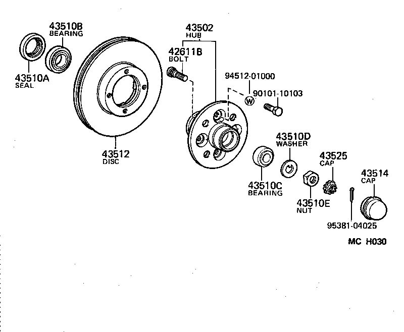  LITEACE VAN WAGON |  FRONT AXLE HUB
