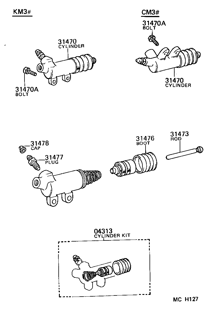  LITEACE VAN WAGON |  CLUTCH RELEASE CYLINDER