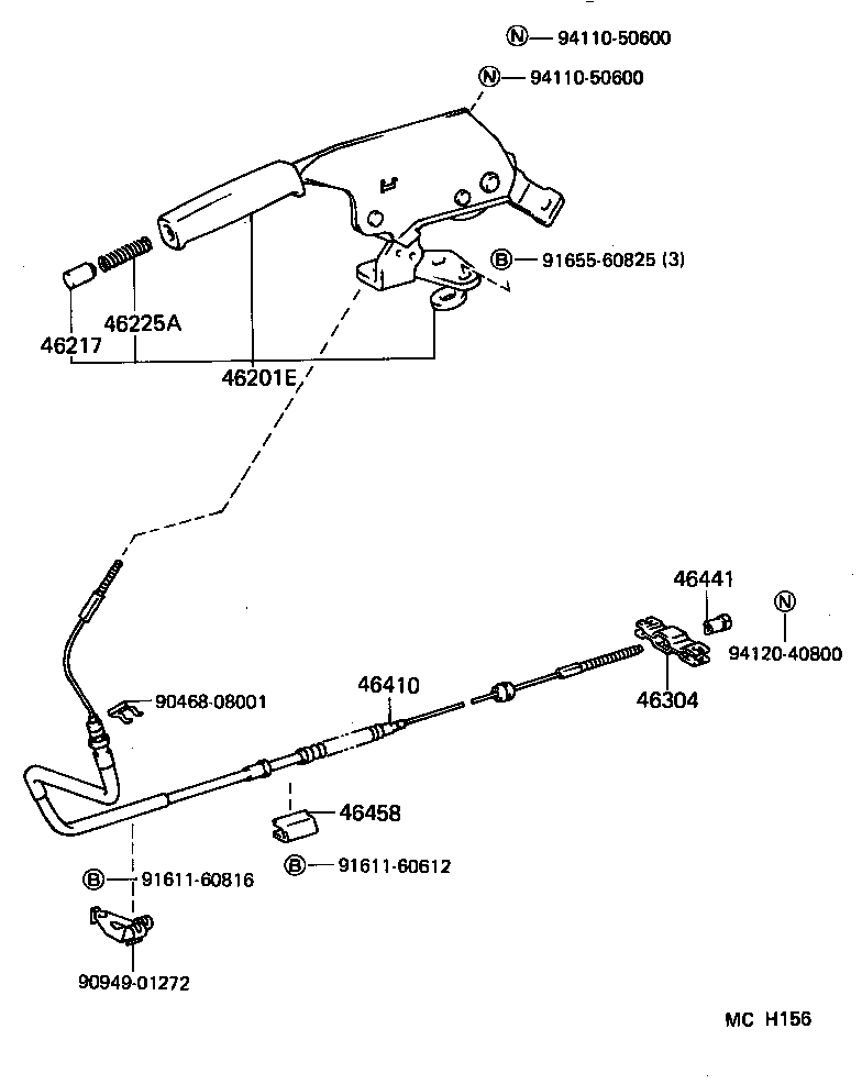  LITEACE VAN WAGON |  PARKING BRAKE CABLE