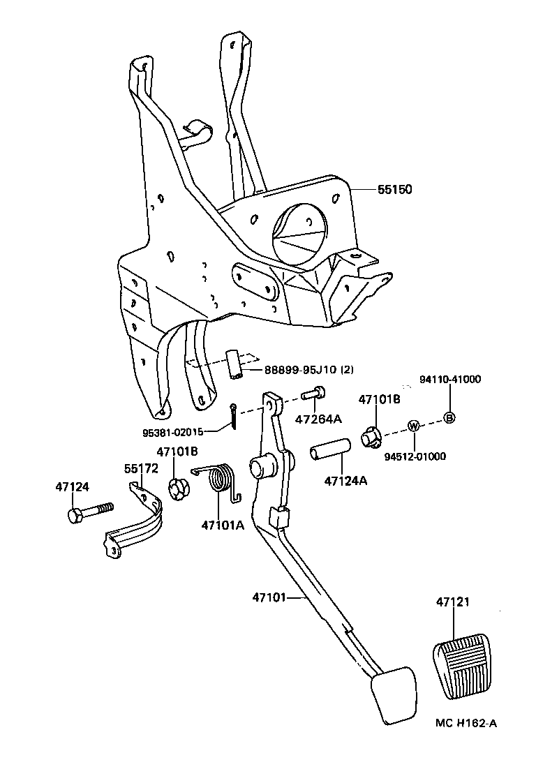  LITEACE VAN WAGON |  BRAKE PEDAL BRACKET