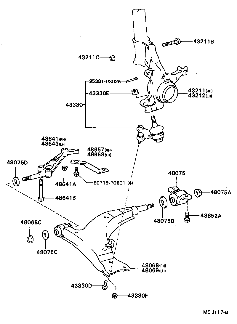  CELICA |  FRONT AXLE ARM STEERING KNUCKLE