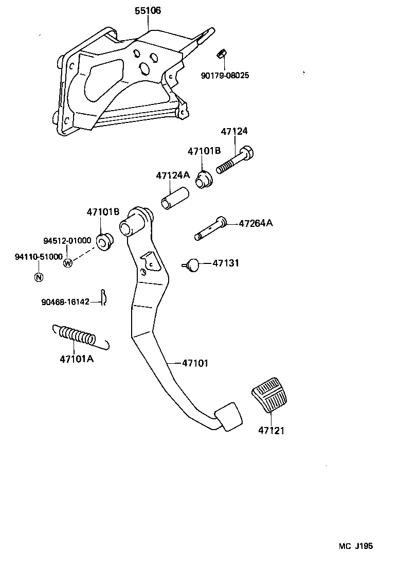  CELICA |  BRAKE PEDAL BRACKET