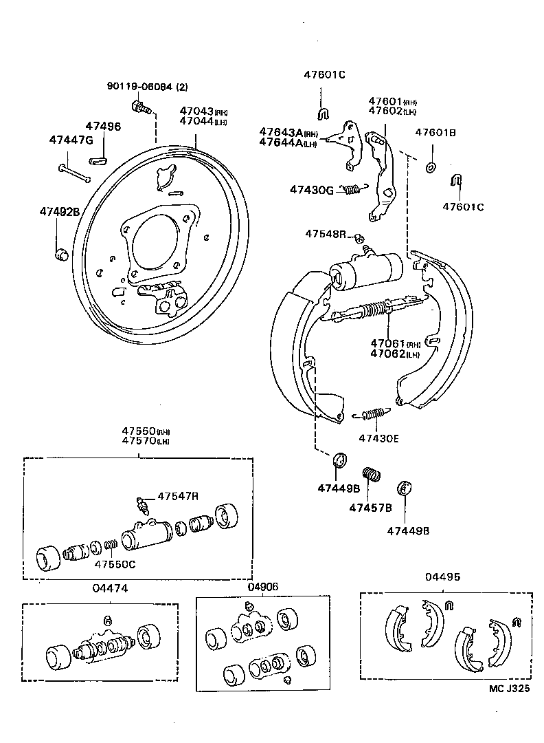  CELICA |  REAR DRUM BRAKE WHEEL CYLINDER BACKING PLATE