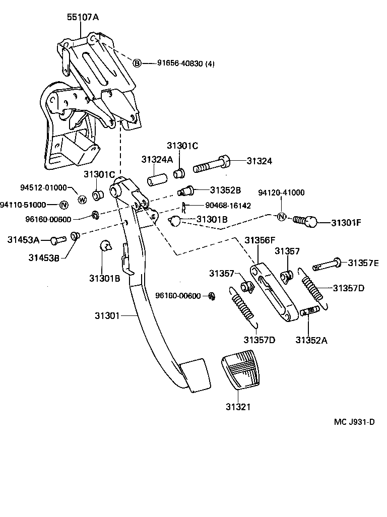  PREVIA |  CLUTCH PEDAL FLEXIBLE HOSE