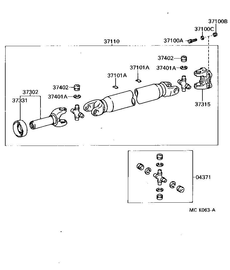  PREVIA |  PROPELLER SHAFT UNIVERSAL JOINT