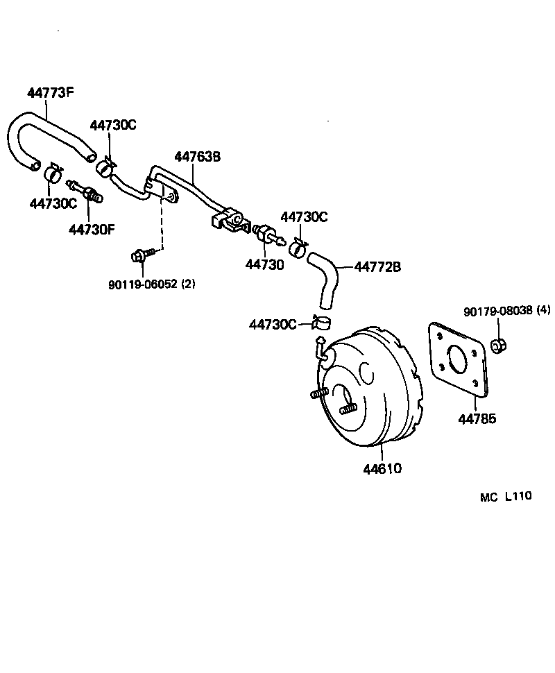  TERCEL |  BRAKE BOOSTER VACUUM TUBE