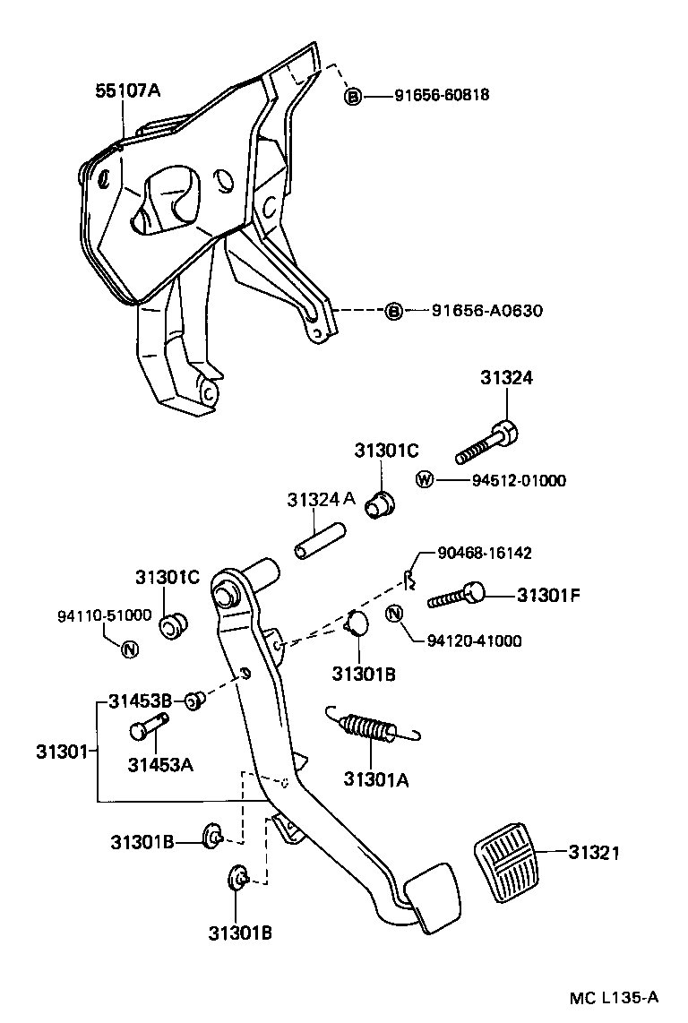  TERCEL |  CLUTCH PEDAL FLEXIBLE HOSE