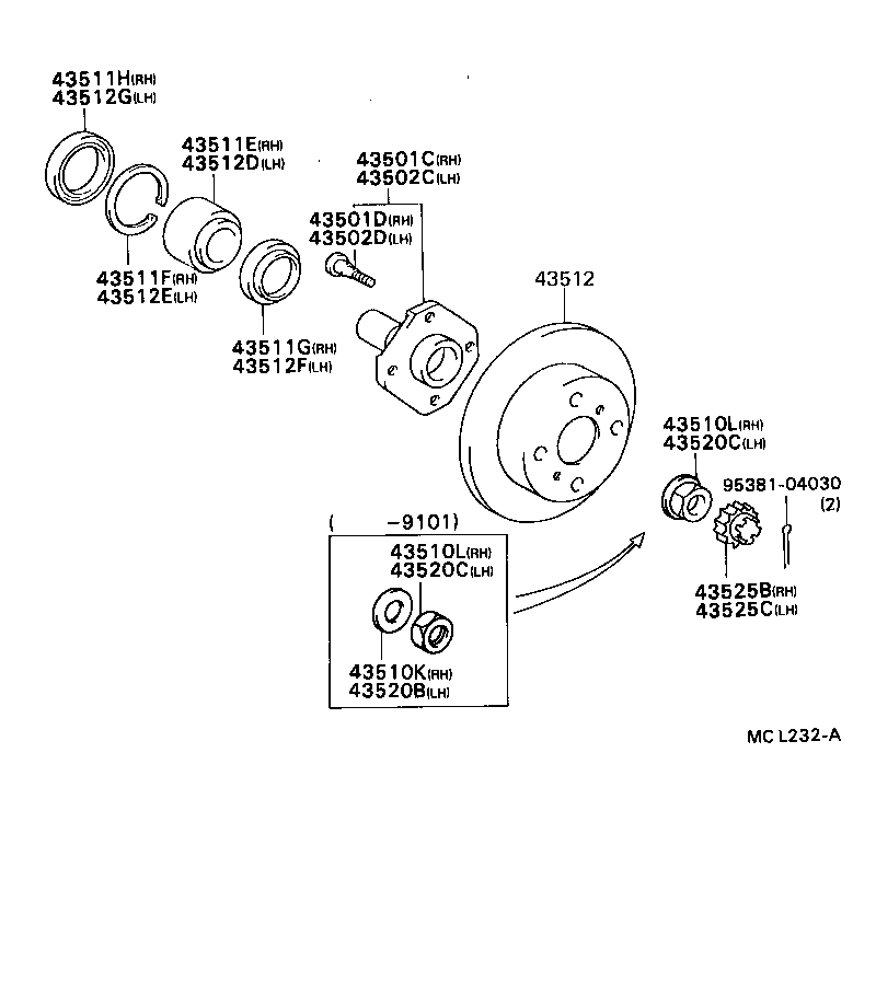  TERCEL |  FRONT AXLE HUB