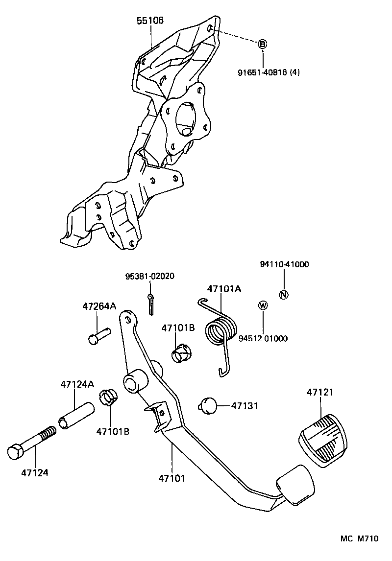  LITEACE VAN WAGON |  BRAKE PEDAL BRACKET