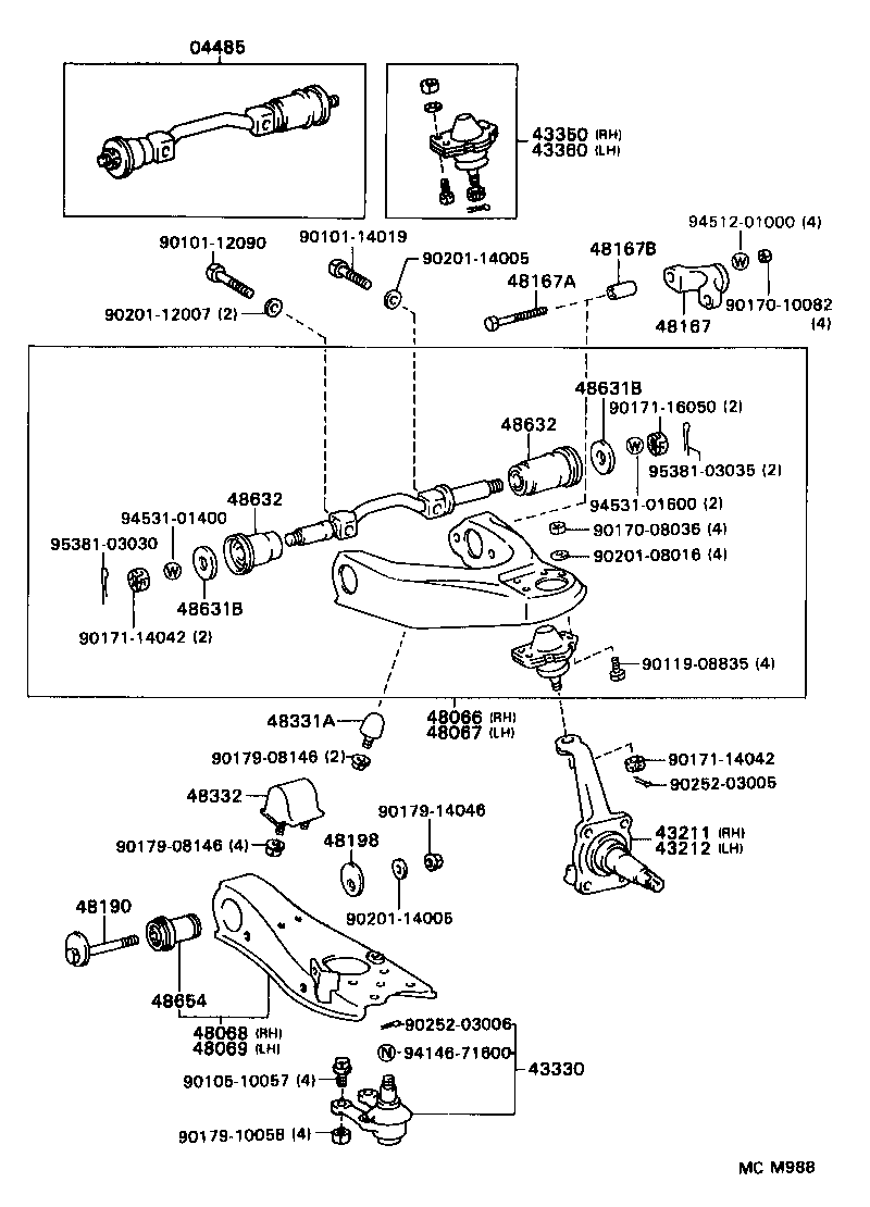  LITEACE VAN WAGON |  FRONT AXLE ARM STEERING KNUCKLE