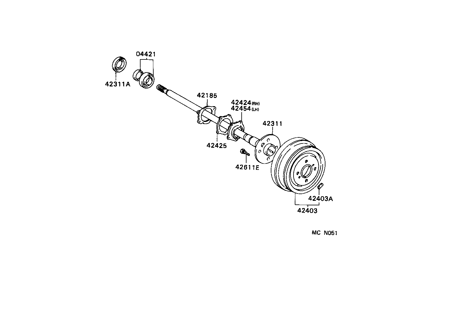  LITEACE VAN WAGON |  REAR AXLE SHAFT HUB