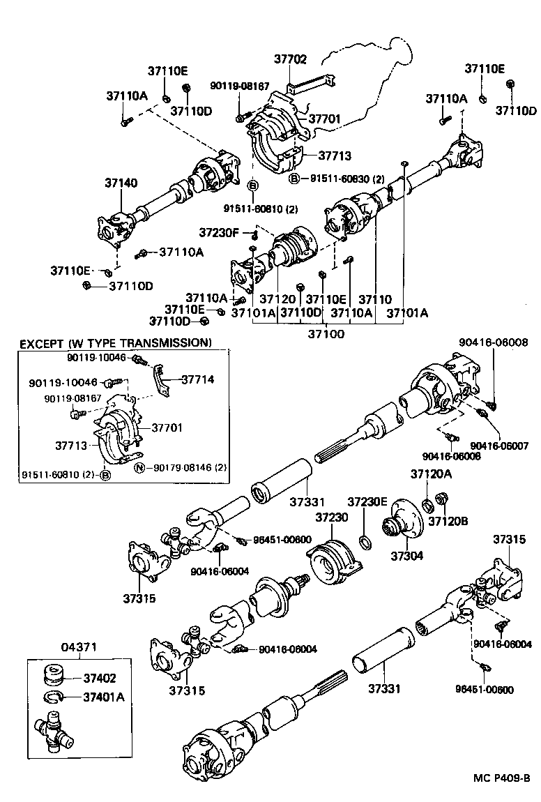  4 RUNNER TRUCK |  PROPELLER SHAFT UNIVERSAL JOINT