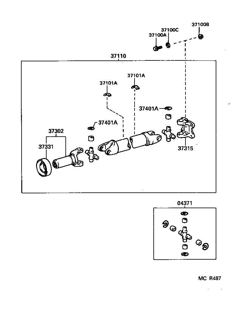  PREVIA |  PROPELLER SHAFT UNIVERSAL JOINT