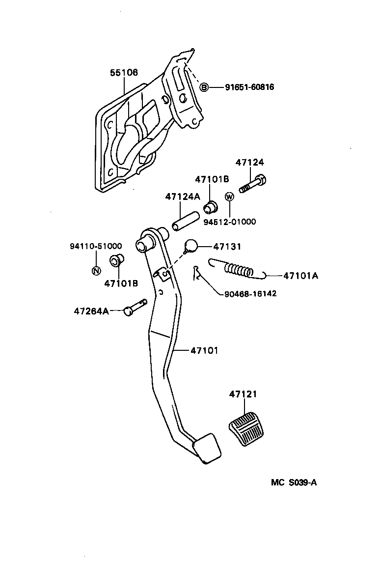  TERCEL |  BRAKE PEDAL BRACKET