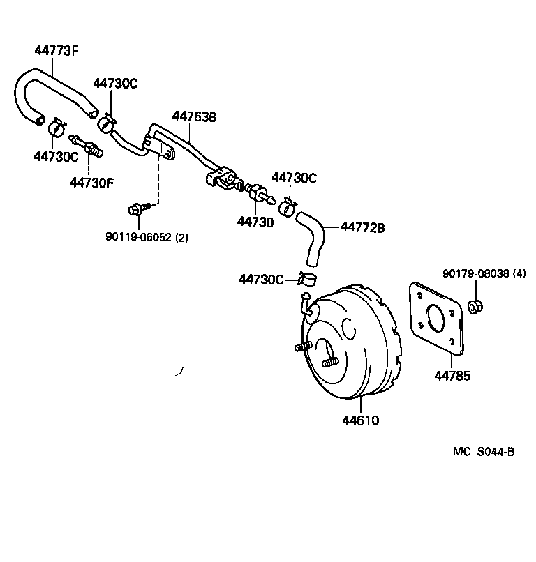  TERCEL |  BRAKE BOOSTER VACUUM TUBE