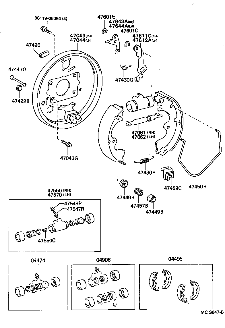  TERCEL |  REAR DRUM BRAKE WHEEL CYLINDER BACKING PLATE