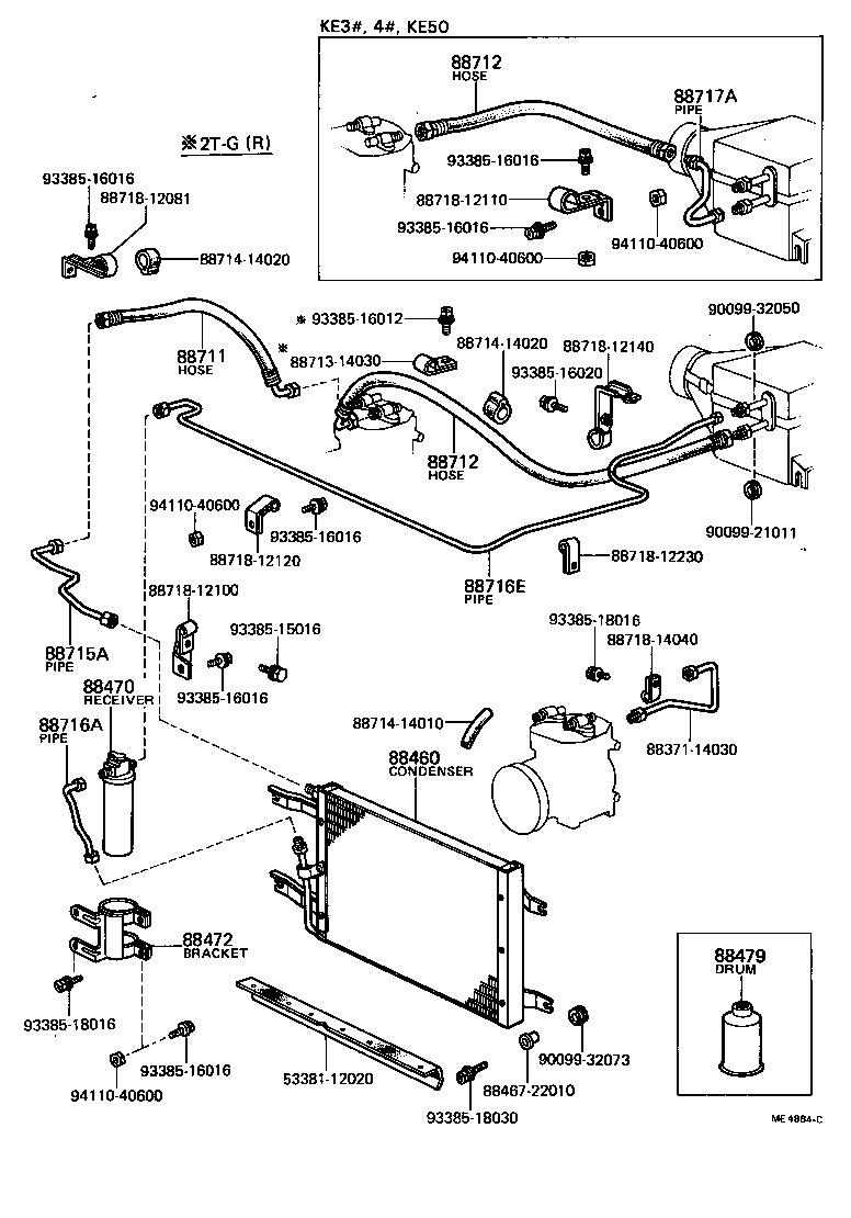  COROLLA TRUENO |  HEATING AIR CONDITIONING COOLER PIPING