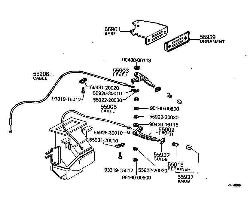  TOYOTA1000 |  HEATING AIR CONDITIONING CONTROL AIR DUCT