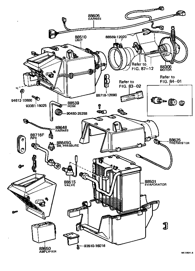  COROLLA TRUENO |  HEATING AIR CONDITIONING COOLER UNIT
