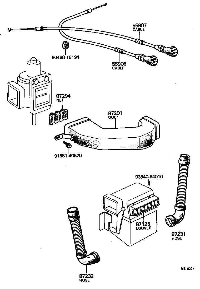  LAND CRUISER 40 |  HEATING AIR CONDITIONING CONTROL AIR DUCT