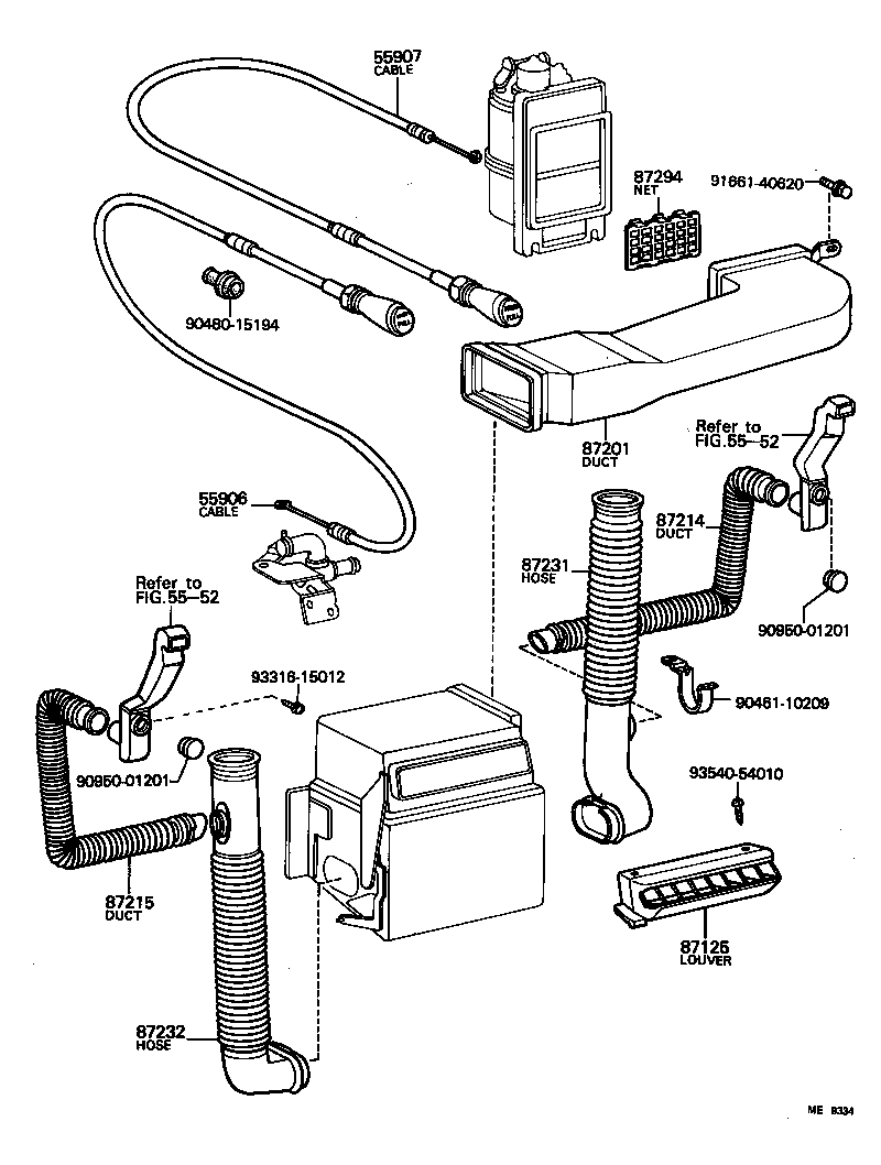  LAND CRUISER 40 |  HEATING AIR CONDITIONING CONTROL AIR DUCT