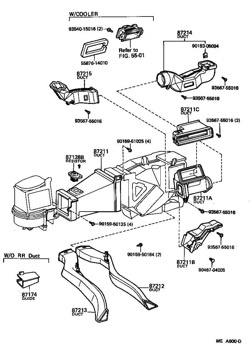  CELICA |  HEATING AIR CONDITIONING CONTROL AIR DUCT