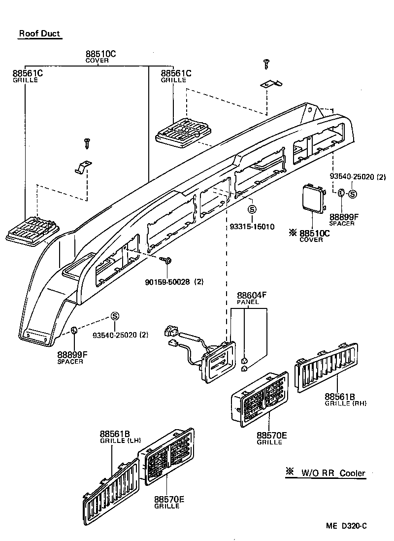  HIACE VAN COMUTER |  HEATING AIR CONDITIONING CONTROL AIR DUCT