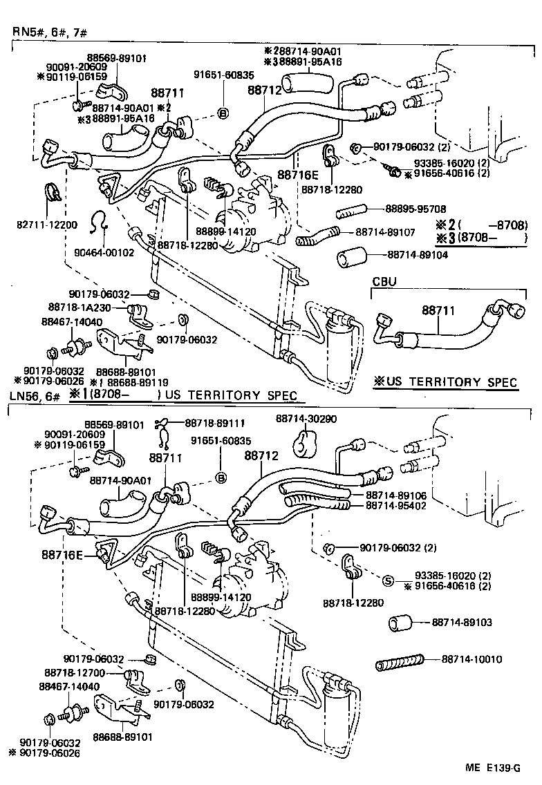  4 RUNNER TRUCK |  HEATING AIR CONDITIONING COOLER PIPING