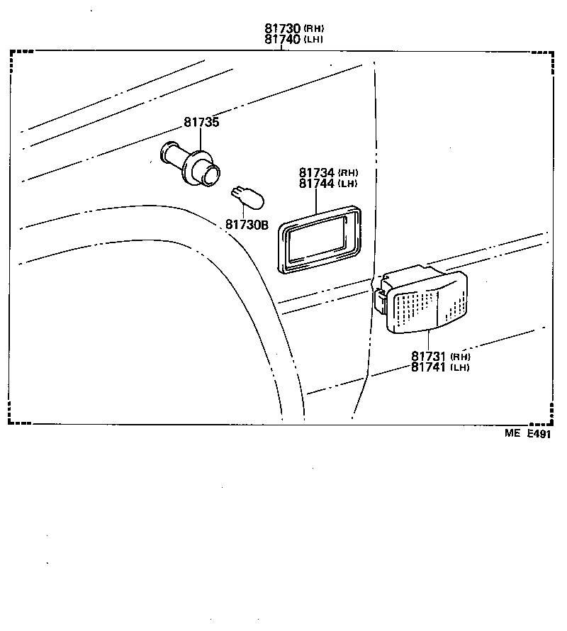  MR2 |  SIDE TURN SIGNAL LAMP OUTER MIRROR LAMP