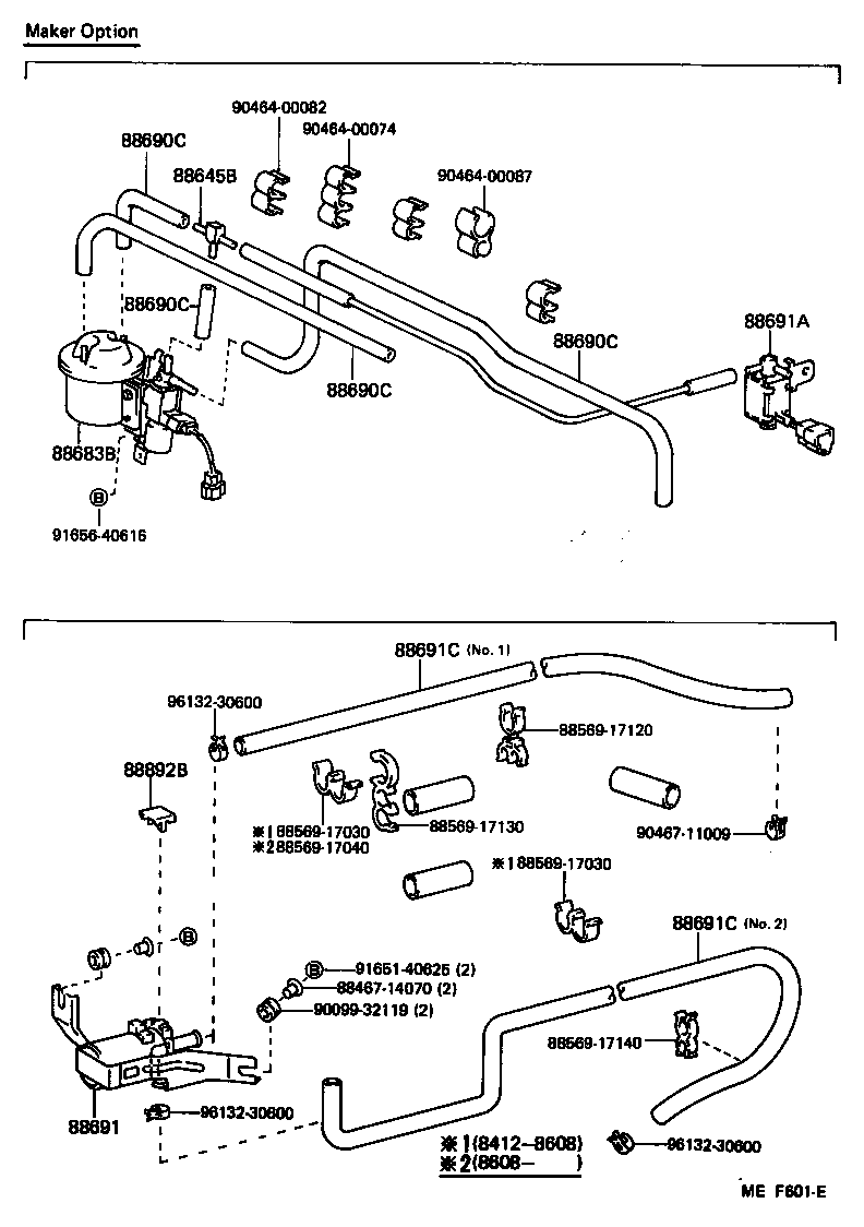  MR2 |  HEATING AIR CONDITIONING VACUUM PIPING