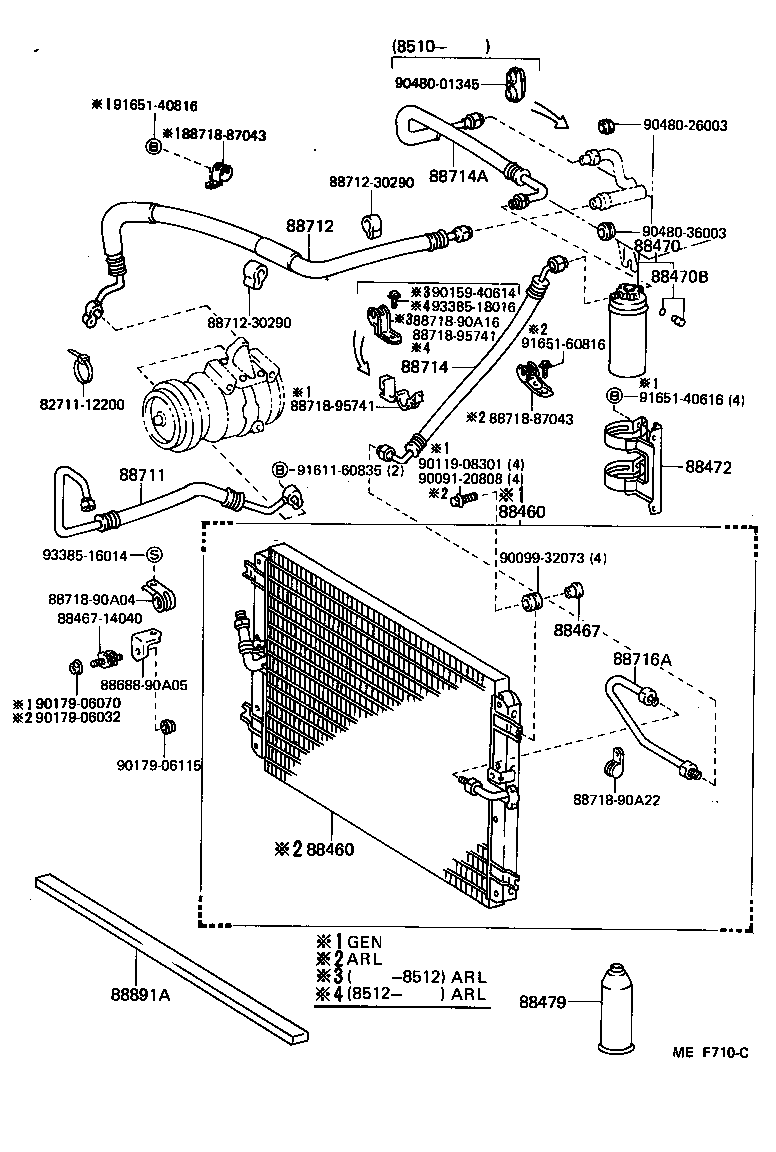  LAND CRUISER 60 |  HEATING AIR CONDITIONING COOLER PIPING